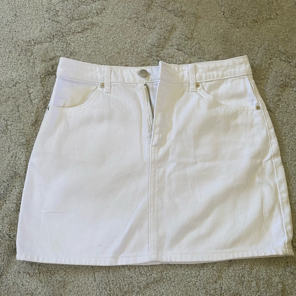 Forever21 White Denim Jean Skirt